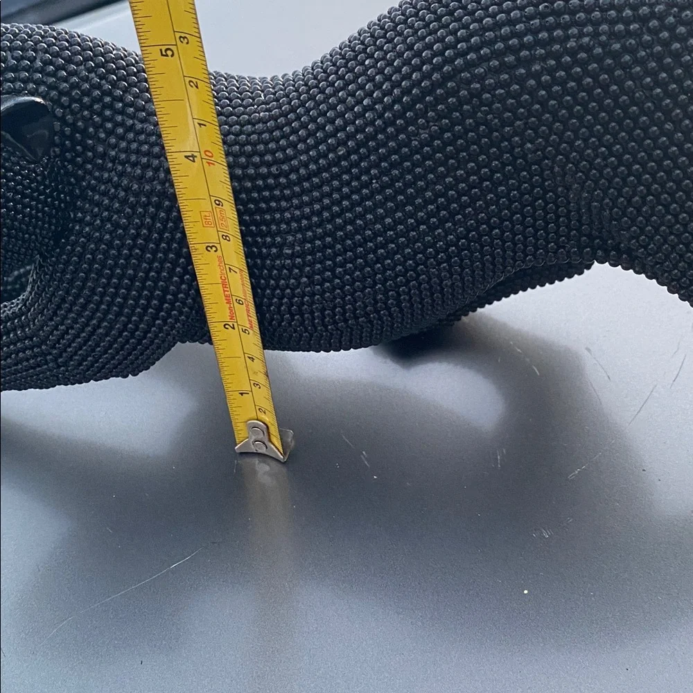 Stretching Panther Black Resin Sculpture With Bead Texture 15
